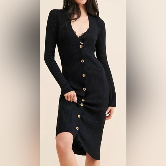 Free People Date Night Cardi, Black, size XS - Picture 1 of 16